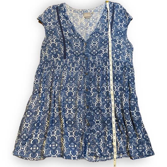 ANTHROPOLOGIE Vanessa Virginia Ladder Lace Blue Peasant Top Size Small - Picture 8 of 12